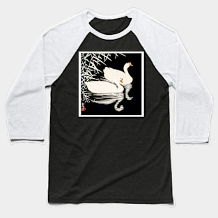 White Chinese Geese Swimming Baseball T-Shirt